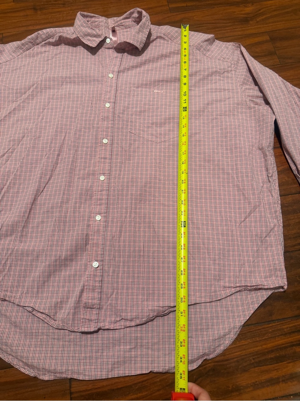 SKIMS Light Pink Checked Long-Sleeve Button-Down Shirt - Picture 2 of 7